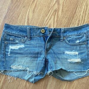 American Eagle Outfitters Ripped Blue Jean Shorts